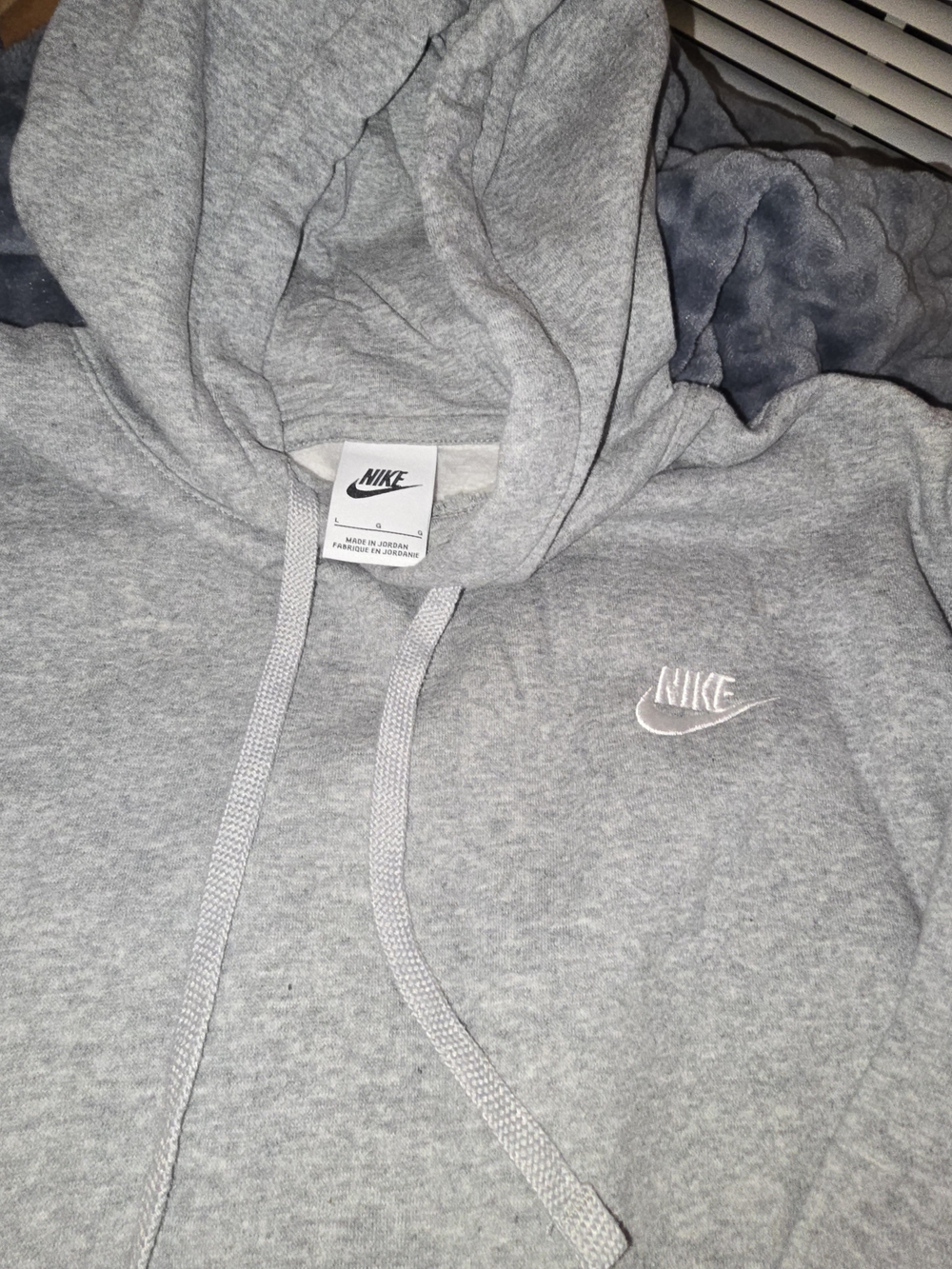 Nike Light Gray Pullover Hoodie with White Swoosh